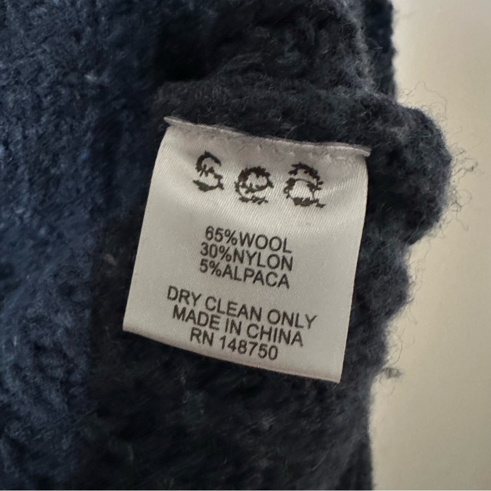 Sea New York Giada Puff Sleeve Chunky Knit Sweater Navy Size Medium - Picture 9 of 9